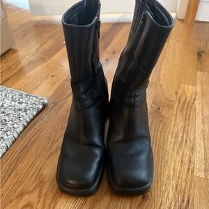 Steve Madden Black Leather Boots Size 8
